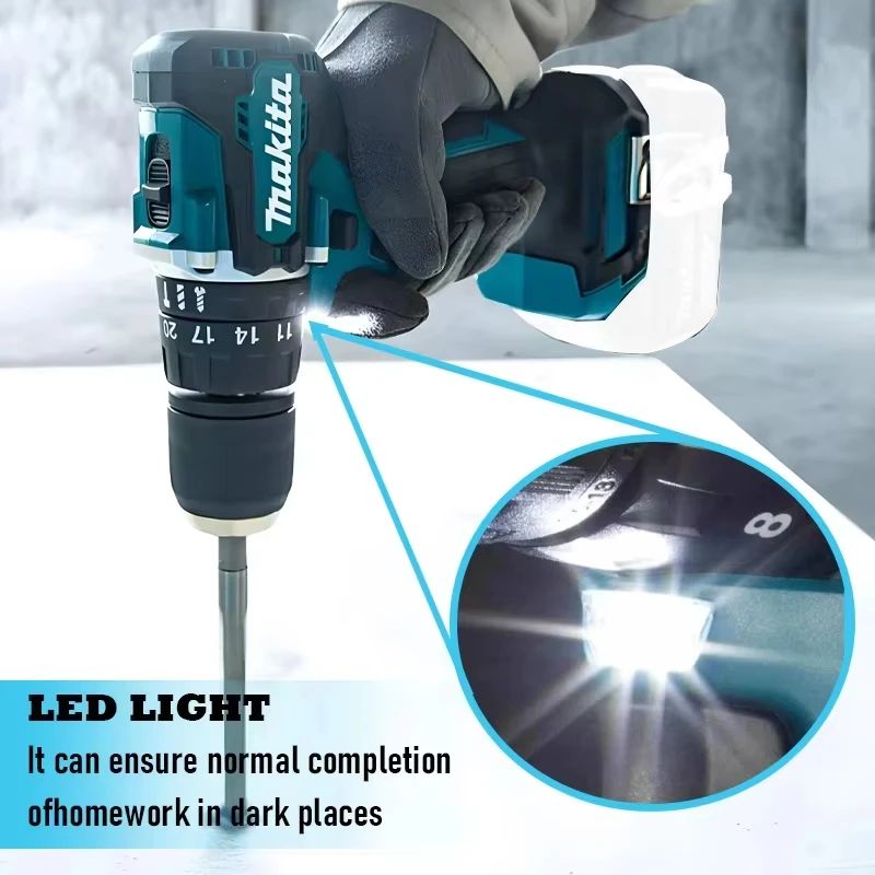 ?Makita DDF487 Parafusadeira 18V Furadeira de Impacto Sem Fio Elétrica Velocidade Variável Motor Brushless Ferramentas Elétricas Furadeira de Impacto