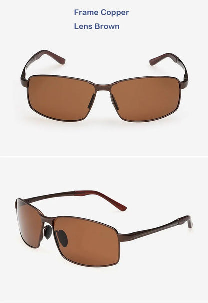 AORON Alloy Men Polarized Sunglasses Women Male Luxury UV400 Goggles Brand Design Metal Frame Glasses Driving