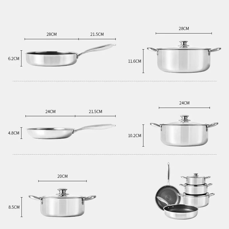Panela de Fritura Antiaderente Giyoca Honeycomb Wok Não Revestida Aço Inoxidável 316 Utensílios de Cozinha Domésticos Multifuncionais Universais para Fogões