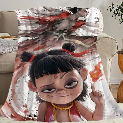 Movie Blanket Skin friendly comfort warm soft plush blanket suitable sofa living room office bedroom NeZha 2
