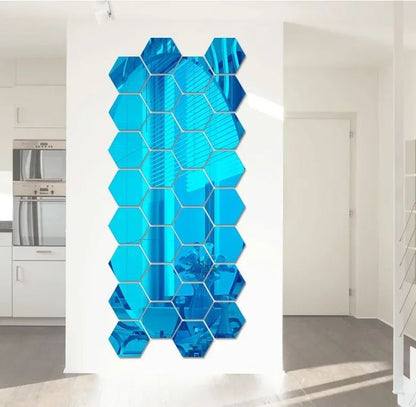 3/6/12pcs 3D Hexagon Mirror Wall Sticker DIY TV Background Living Room Stickers Wall Decor Bedroom Bathroom Home Decoration