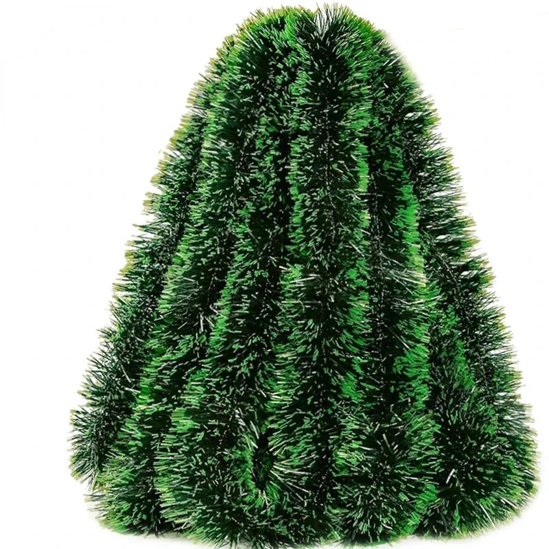 Christmas Tinsel Ribbons Green Cane Ribbon Garland Xmas Tree DIY Hanging Pendent Wreath Ornament Party Decoration Home Decor