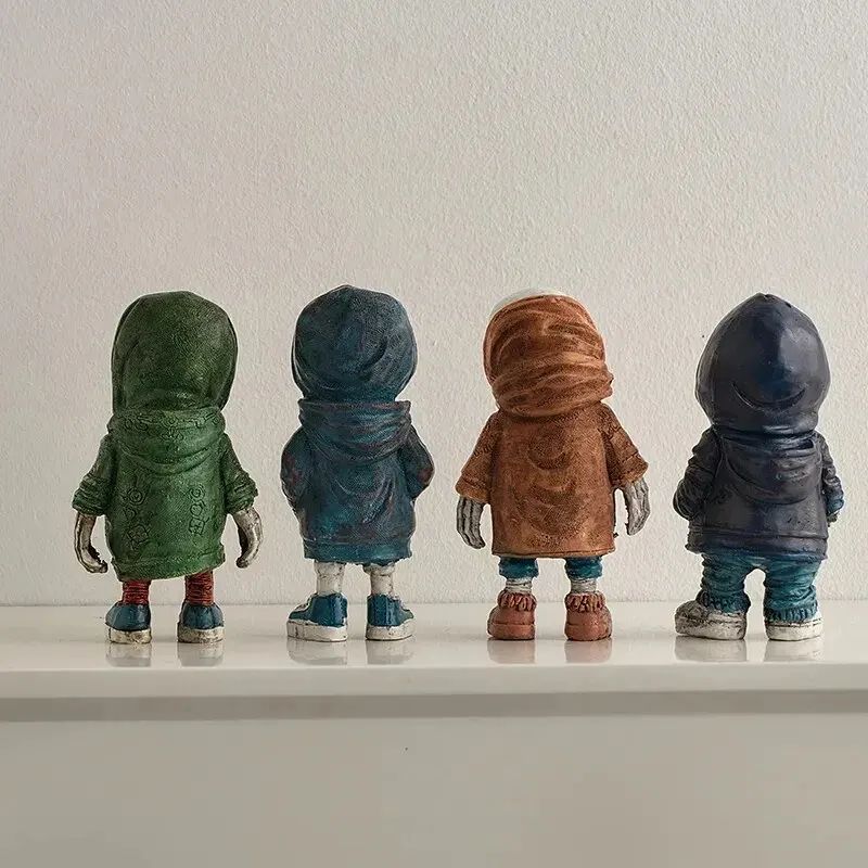 Cool Skeleton Dolls Figurines Skull Resin Statue  Halloween Party Decoration Home Accessories Living Room Bedroom Gift