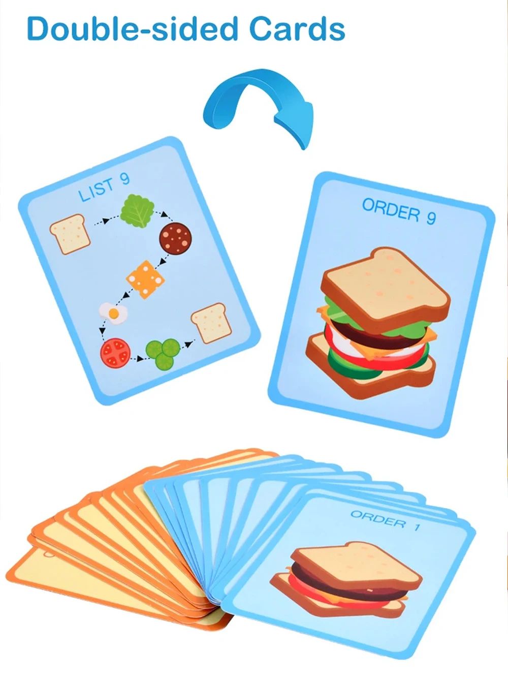 Wooden Burger Sandwich Stacking Toys For Toddler Kids Preschool Learning Educational Toys Pretend Play Food Kitchen Toys Gifts