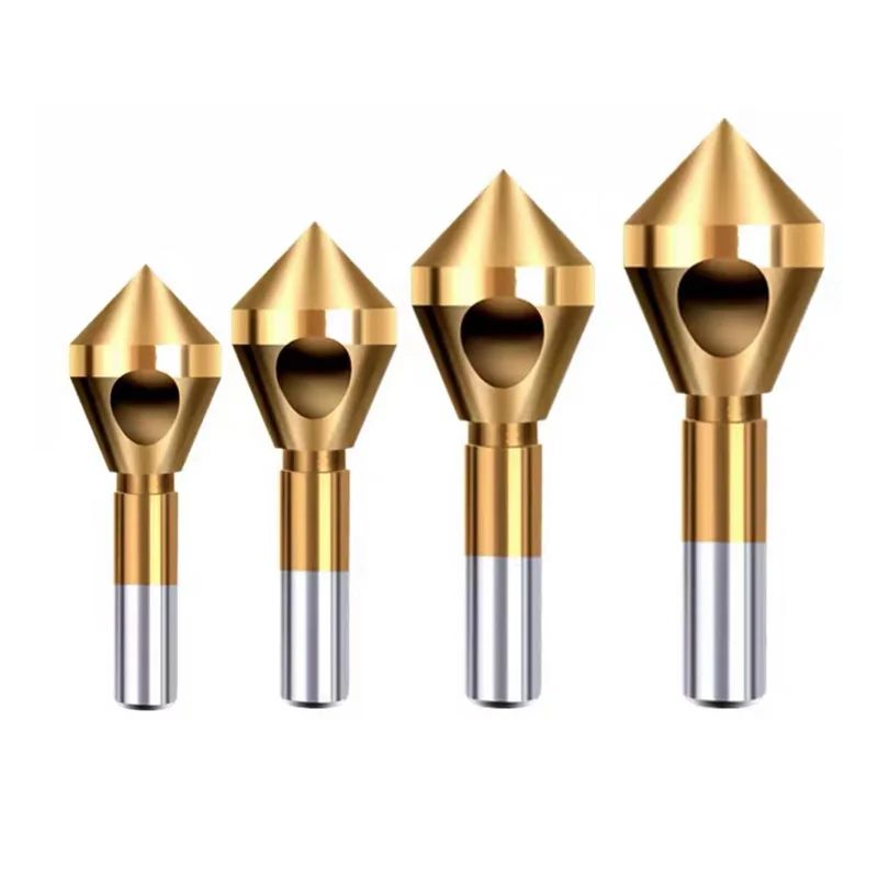SLUGB Rebarbador Chanfrador Brocas Escareadoras Revestidas de Titânio Furo Liso Metal 90 Graus 1PÇ