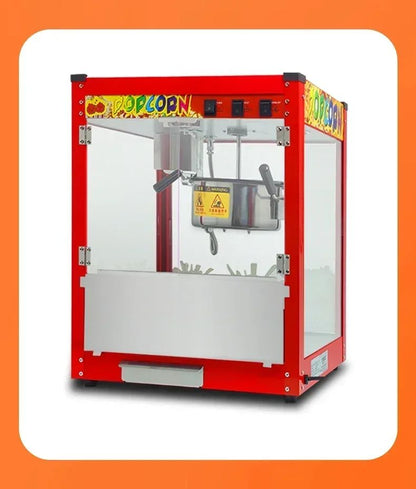 220V Commercial Popcorn Maker Machine, Large Capacity, Quick Heating, for Business Events and Parties