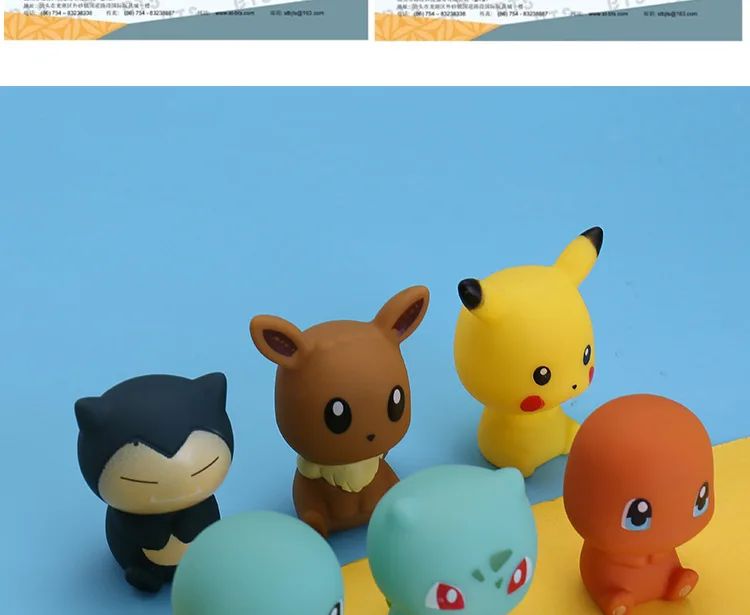6pcs Pokemon Pikachu Figures Bathroom Bath Shower Baby Children Play Water Bath Toys Kids Sprinkling Shower Decompression Toys