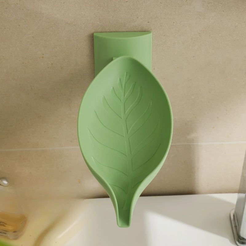New Leaf Shape Soap Box Drain Soap Holder Box Bathroom Accessories Toilet Laundry Soap Box Bathroom Supplies Tray Gadgets