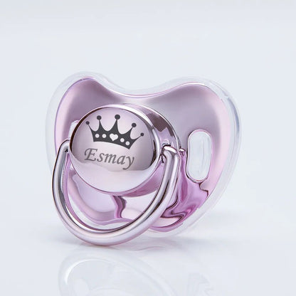 MIYOCAR personalized any name Metallic color pacifier dummy BPA free unique gift for new born baby shower