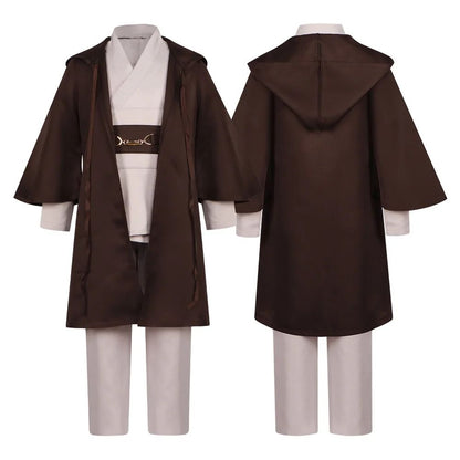 Obi Wan Kenobi Jedi Warrior Cosplay Costume Adult Kids Unisex Cloak Friar Uniform Robe Full Set Halloween Carnival Outfits