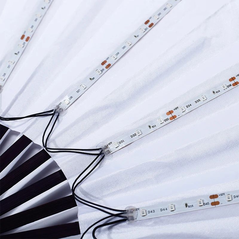 Glow Folding Led Fan Dancing Light Fan Night Show Halloween Christmas Rave Festival Accessories Glow in The Dark Party Supplies