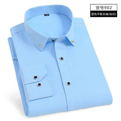 New Men's White Shirt Korean High End Version Free Shipping Popular Clothes Short Sleeve Long Sleeve Casual Suit Bottom Shirts