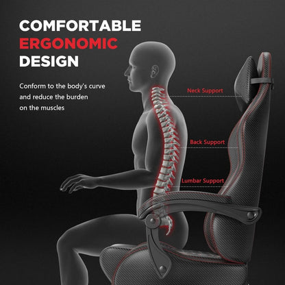 [Limited Time Offer, Clearance!]Vintage PU Leather Gaming Chair, High Back Gamer Chair with Massage, Ergonomic Computer Office C