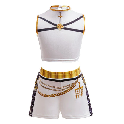 Girls Black?Gold 3D Printed Jacket Shorts Cosplay Set Kids Outfit for Stage Show Birthday Party Halloween Carnival Dress?Up