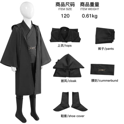 Obi Wan Kenobi Jedi Warrior Cosplay Costume Adult Kids Unisex Cloak Friar Uniform Robe Full Set Halloween Carnival Outfits