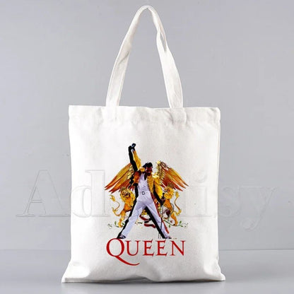 Freddie Mercury Tote Bag Unisex Canvas Bags Shopping Bags Printed Casual Shoulder Bag Foldable