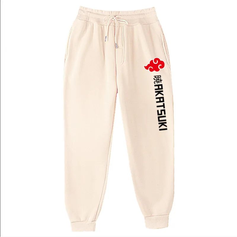 Calças de Moletom Akatsuki de Anime Mais Vendidas Calças de Lã Estampadas de Moda Masculinas Femininas para Corrida Hip Hop Roupas de Rua S-3GG
