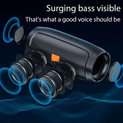 Alto-falantes Bluetooth Portáteis Subwoofer Estéreo Surround Externo Impermeável Caixa de Som Sem Fio Suporte Rádio FM Cartão TF