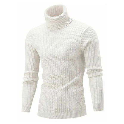 2025 Men's Warm Sweater Long Sleeve Turtleneck Sweater Retro Knitted  Pullover Sweaters