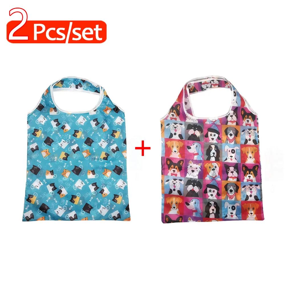 Reusable Shopping Bag Nylon Foldable Grocery Bag Creative Eco-Friendly Tote Bag Lightweight and Durable