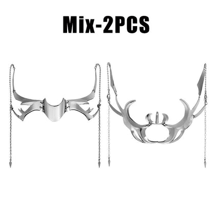 Exaggerate Cyberpunk Luxury Women Mask Fashion Metal Chain Nose Face Ornament Trendy Jewelry Masquerade Accessories Gifts