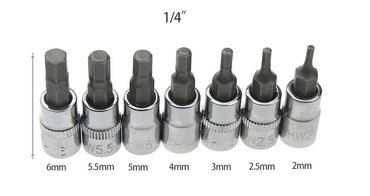 Ninth World 13PCS Allen Key Ratchet Wrench 1/4"3/8"1/2 "Drive Chrome Vanadium Mirror Polished Sockets CRV Steel Bits Garage Tool