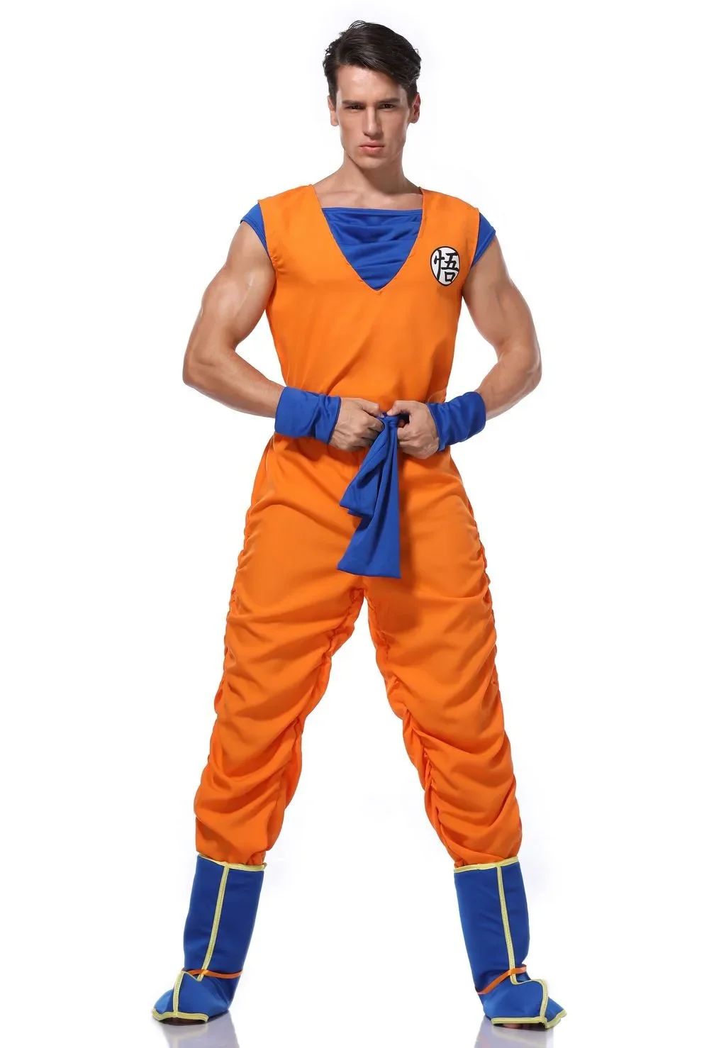 Halloween Japanese anime Adult Orange Suits Son Goku Masquerade Cosplay Anime Superheroes Role Play Dress Up