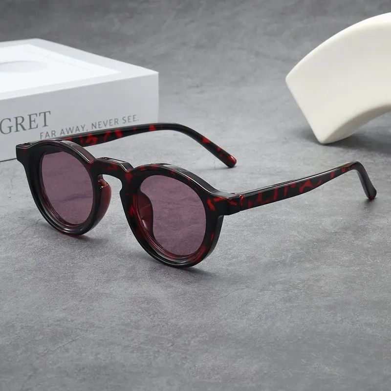 New Retro Round Small Frame Sunglasses Personalized High-end Men's and Women's Glasses Fashion Trend UV Resistant Sunglasses