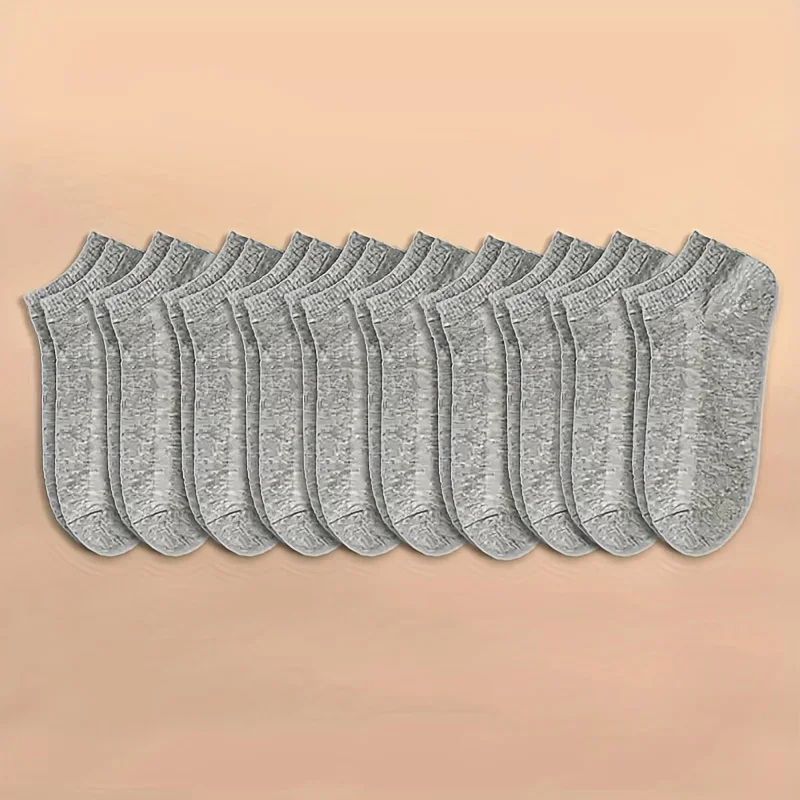 10 or 20 or 40 Pairs Unisex Solid Cotton Socks Men Women Low Cut Ankle Socks Bulk Black White Grey Socks Soft Lightweight