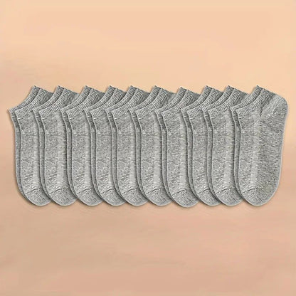 10 or 20 or 40 Pairs Unisex Solid Cotton Socks Men Women Low Cut Ankle Socks Bulk Black White Grey Socks Soft Lightweight