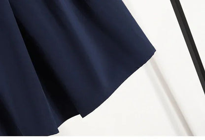 Summer Women Plus Size Skirt 2025 New High Waist Irregular Mid Long Skirt Woman Elastic Waist A Line Pleated Big Size Skirts