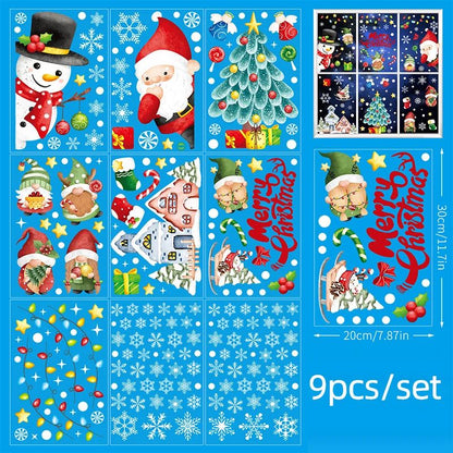 Christmas Gingerbread Man & Candy Cane Window Stickers - Sweet Holiday Decals for Bedroom Living Room Glass Holiday Home Decor