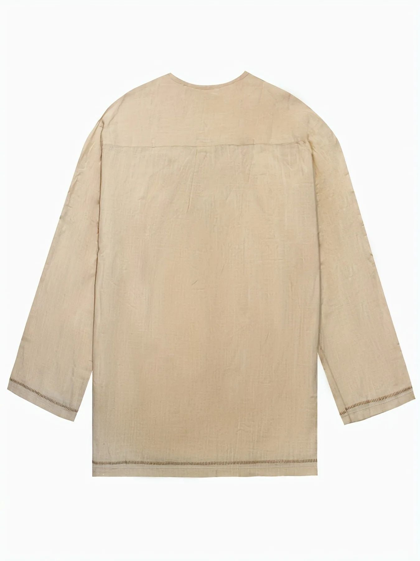 Knight Style Men's Ancient Viking Linen Shirt Medieval Cosplay Costume Men Long Sleeved Embroidery Retro T-shirt