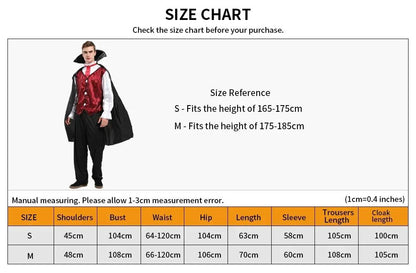 Adult Vampire Costume Men's Medieval Gothic Costume Set Suitable for Halloween Parties Movie Theme Cosplay Costume