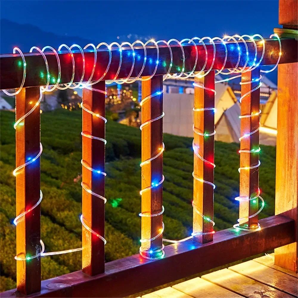 Solar Rope Lights Outdoor Blue LED PVC Tube Fairy String Light Garden Wedding and Birthday Outdoor Holiday Home Decoration