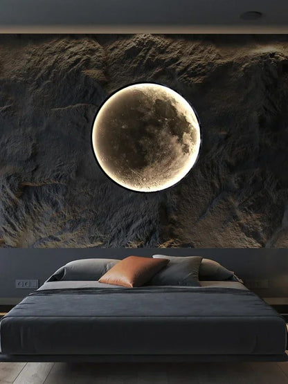 2025 Newest LED Modern Simple Bedside Wall Lamp Net Red Creative Living Room Bedroom Moon Mural New Balcony Stair Aisle Lamps