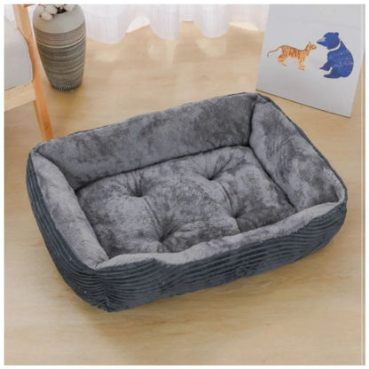 Cama Quadrada para Cães, Acessórios para Animais de Estimação, Sofá-Cama Macio e Acalmador de Pelúcia para Gatos e Cães Pequenos e Médios