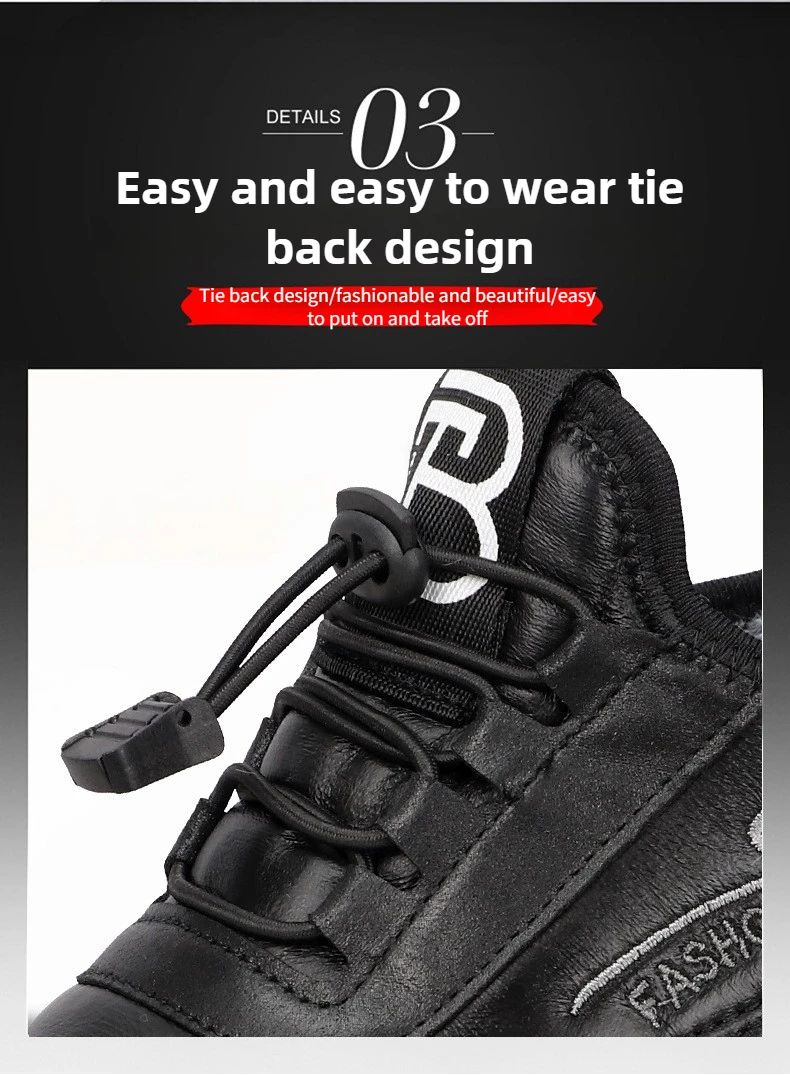 Winter Fashion Men's Shoes Warm Plush  Men's Black Waterproof Zapatillas Hombre Comfortable Men's Walking Shoes