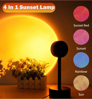 USB Sunset Lamp Sunset Projector Mood Light Living Room Bedroom Night Light Indoor Decor Bar Atmosphere Photography Background