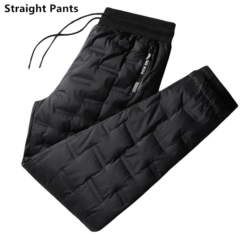 Calças Masculinas de Pena de Pato para Exterior, Acolchoadas, Inverno, 8GG, 7GG, 6GG, Jogger, Quente, Impermeável, Térmica, Tamanhos Grandes, Roupas Resistentes ao Frio
