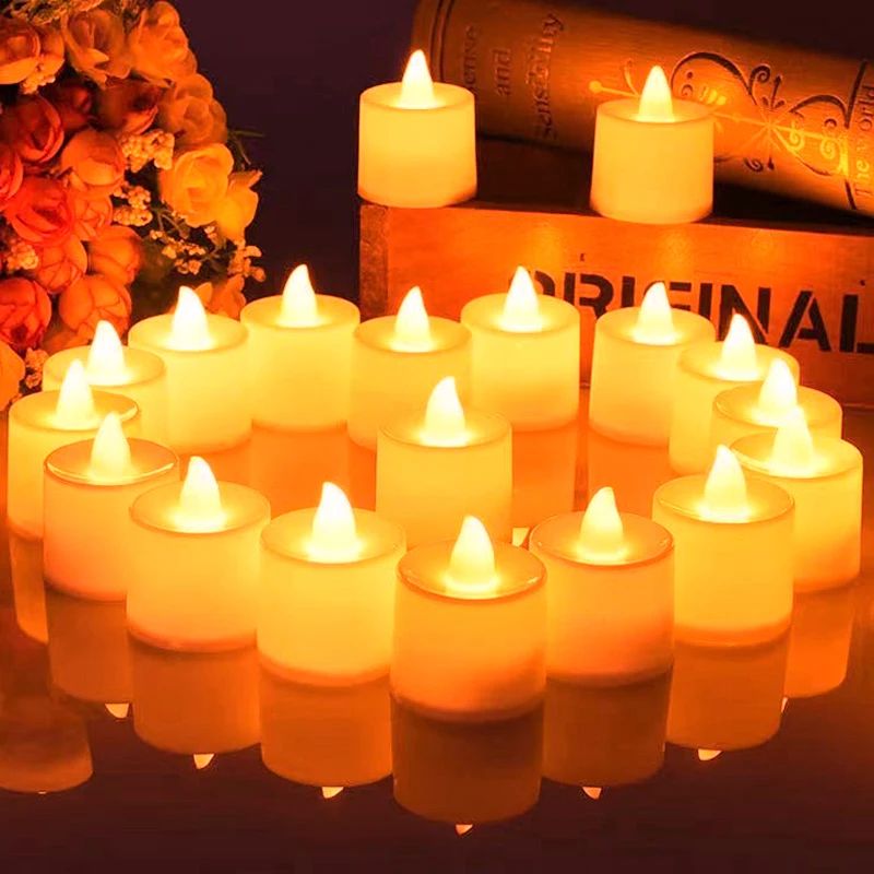 1/48PCS  LED Candle Battery-Power Tealight Flameless Fake Candle Light Christmas Wedding Birthday Wedding Romantic Decor Lamp