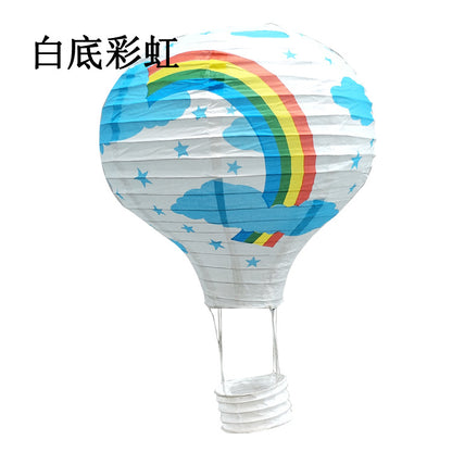 1pc Ceremony Holiday Party Folding Paper Lantern Hot Air Balloon Shape 30/40cm Pink Blue For Kids Baptism Birthday Wedding Decor