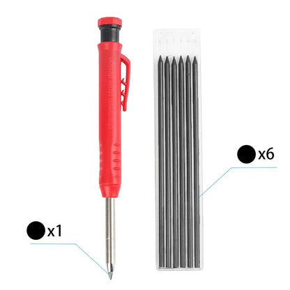 3Colors Refill 2.8mm Solid Carpenter Pencil Set Mechanical Pencil Cap Carpentry Marking Scriber Construction Woodworking Tools