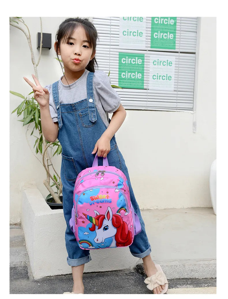 Bolsa Escolar Unicórnio de Desenho Animado para Meninos Meninas, Mochila Escolar de Grande Capacidade, Mochila de Jardim de Infância e Ensino Fundamental, Bolsa Infantil Kawaii