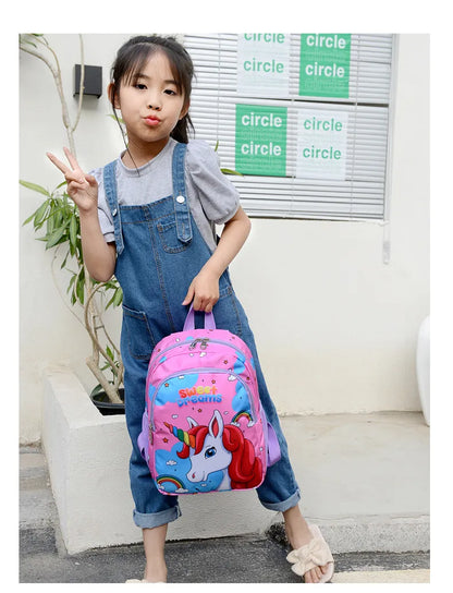 Bolsa Escolar Unicórnio de Desenho Animado para Meninos Meninas, Mochila Escolar de Grande Capacidade, Mochila de Jardim de Infância e Ensino Fundamental, Bolsa Infantil Kawaii