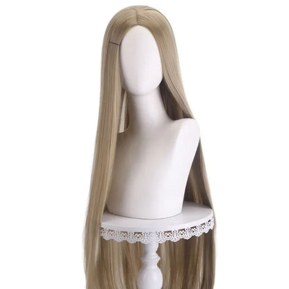 Peruca Cosplay Longa Lisa 100cm Partida ao Centro Divisão Central Loiro Rosa Vermelho Roxo Resistente ao Calor Perucas de Cabelo Sintético