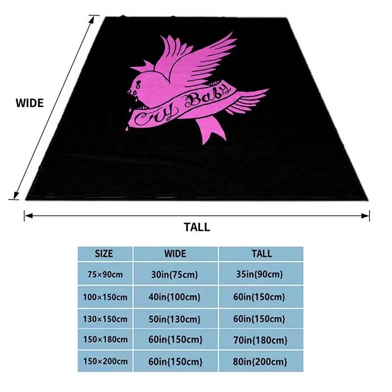 Satanic Cry Baby Lil Peep Flannel Blanket  , Soft Fluffy Warm Sofa Bed Throw Blanket More Size?fans warm gifts