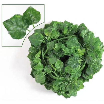 Artificial Green Ivy Leaf Rattan Creeper Leaves Vine Hanging Garland DIY Fake Fl