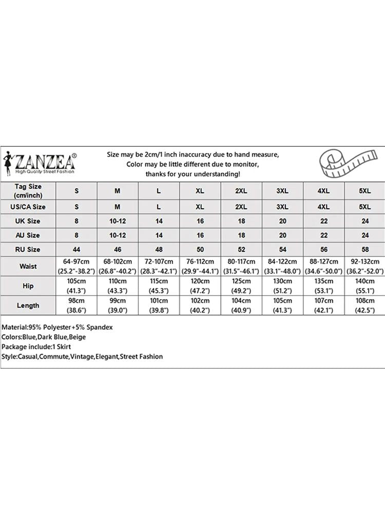 ZANZEA Plus Size 5XL Women Maxi Skirts 2025 Autumn Elastic Waist Pleated Long Skirt Casual Solid Color High Waist Ruffled Skirts