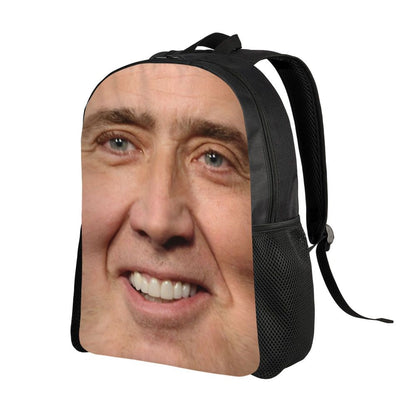 Custom Nicolas Cage Meme Laptop Backpack Women Men Basic Bookbag for College School Student Funny Bags